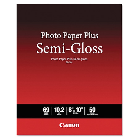 Canon Photo Paper Plus Semi-Gloss, 10.2 mil, 8 x 10, Semi-Gloss White, 50PK 1686B062